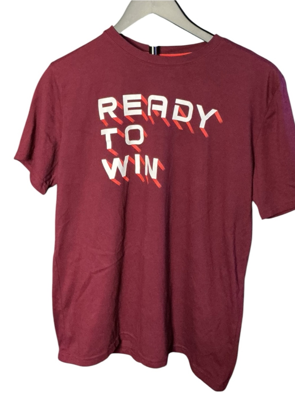 💟Xersion Boys XL 18/20 Husky Ready To Win Quick-Dri Graphic T-Shirt Maroon